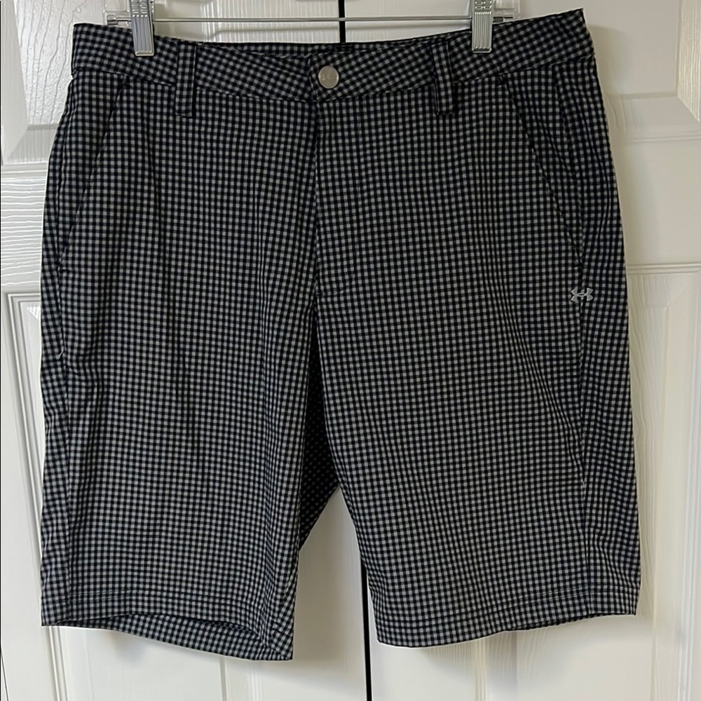 Under Armour Black and White Flat Front Shorts